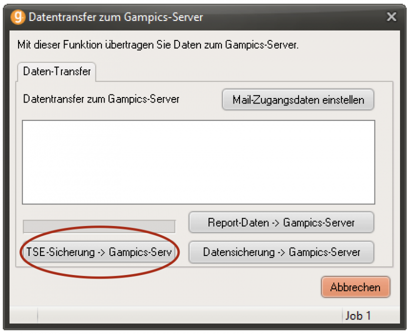 TSE-Sicherung auf gampics-Server TSE-Sicherung auf gampics-Server