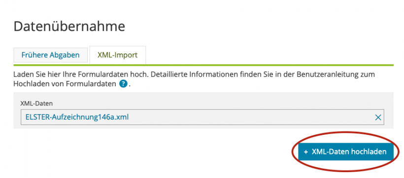 ELSTER Datenübernahme ELSTER Datenübernahme