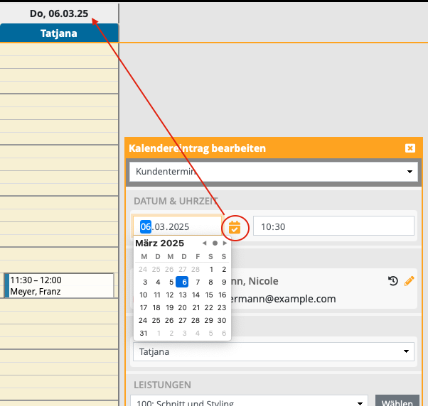 Terminmaske Datumsauswahl Terminmaske