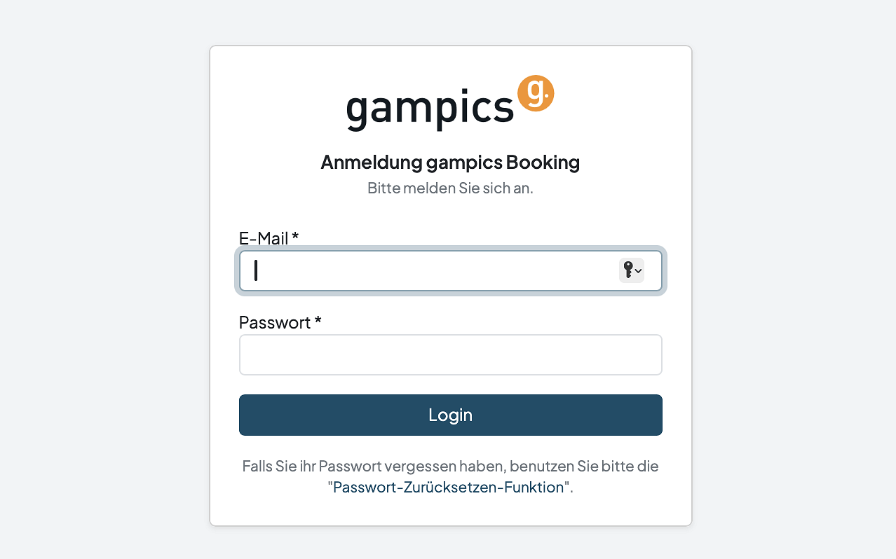 Anmeldemaske mit E-Mail-Adresse und Passwort