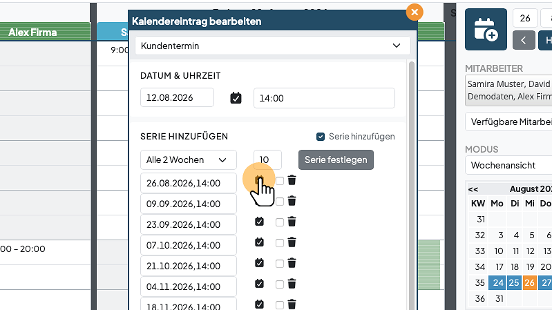 Termin im Kalender prüfen