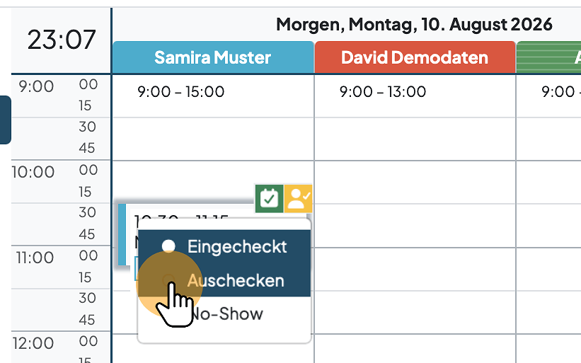 Kunden auschecken