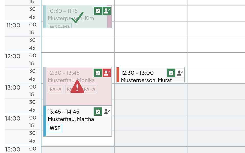 No-Show-Kennzeichnung im Kalender